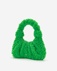 Gabbi Faux Fur Hobo Handbag - Grass Green