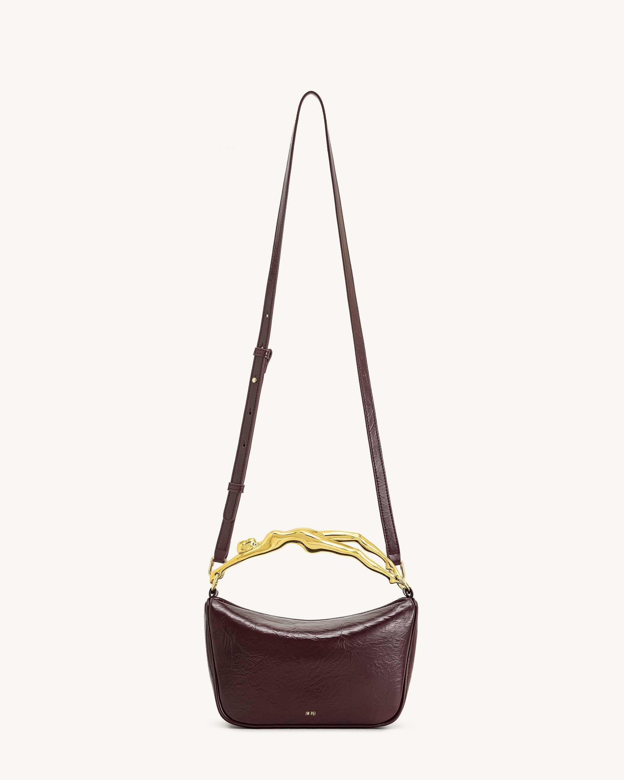 Jenny Human-shaped Handle Handbag - Deep Burgundy