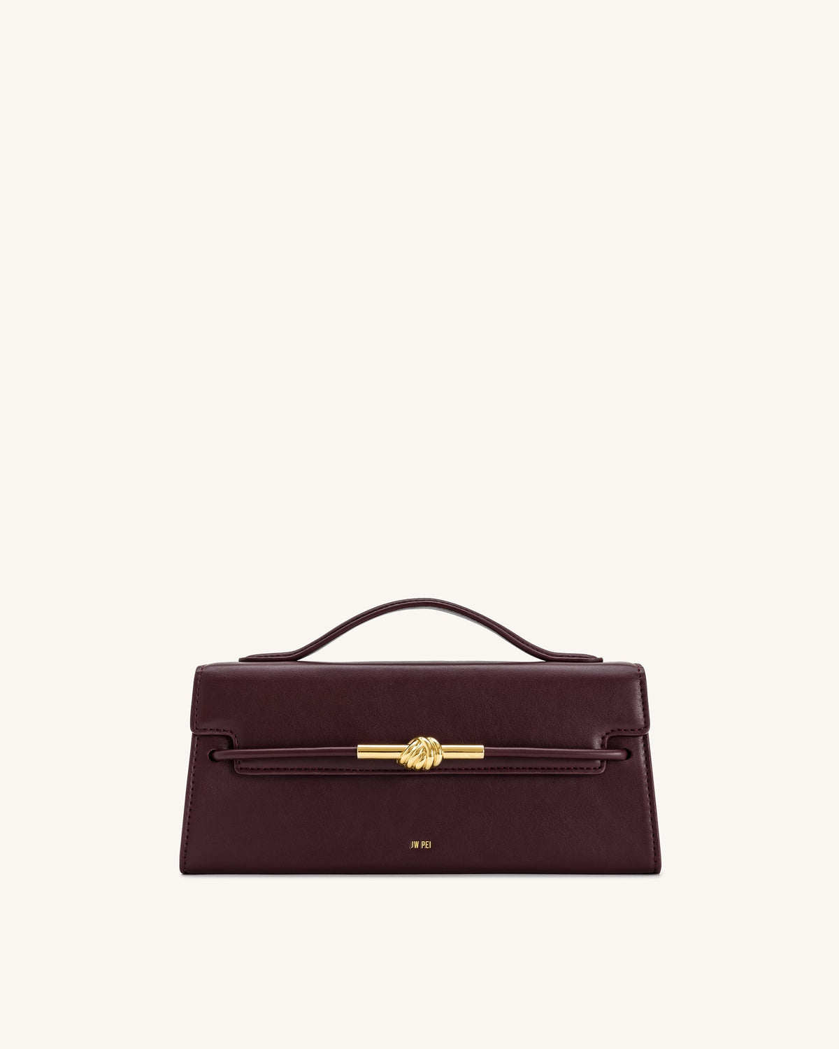 Lena Metal Rope Knot Top Handle Bag - Deep Claret