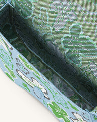 Becci Knitted Shoulder Bag - Flower Collection - Ice & Green & White & Gray