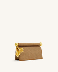 Holly Artificial Crystal Metal Pendant Embellished Clutch - Champagne