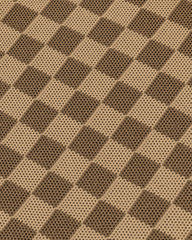 Shea Checkerboard Knitted Tote Bag - Brown
