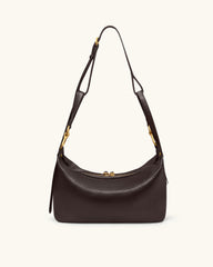 Selia Soft-Grain Crossbody Bag - Dark Brown
